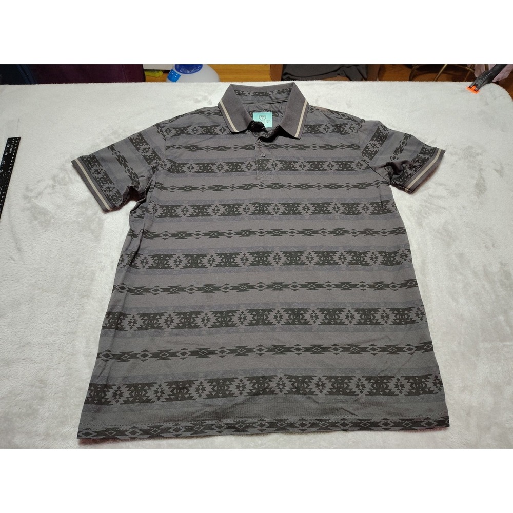 Platini Polo Shirt Men 2XL Gray/Black Golf Outdoor Stretch Comfort Classic‎